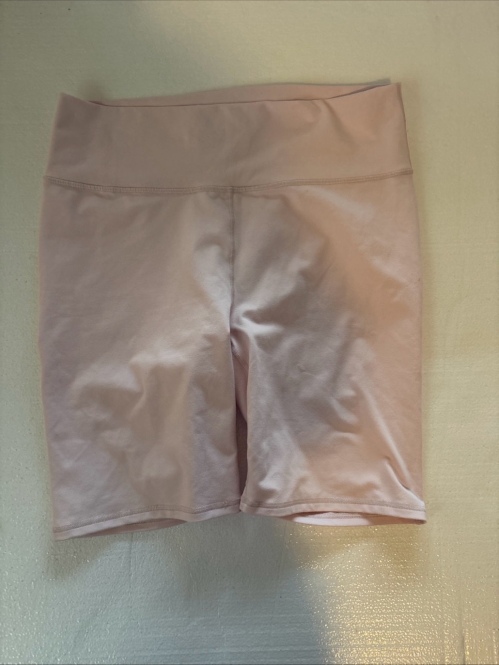 Fabletics Pale Pink High-Waist Bike Shorts
